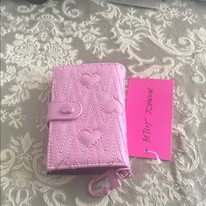 Betsey Johnson Light Pink Quilted Card Holder
